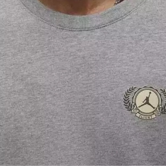 Nike‎ MJ Long Sleeve Crew Grey DV1465-091 Men's - Picture 1 of 5
